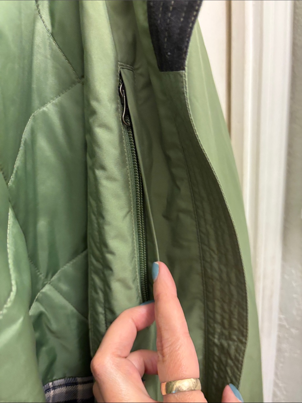 L.L. Bean Wharf Street Raincoat Full Length Size XL Color Green - Picture 8 of 15
